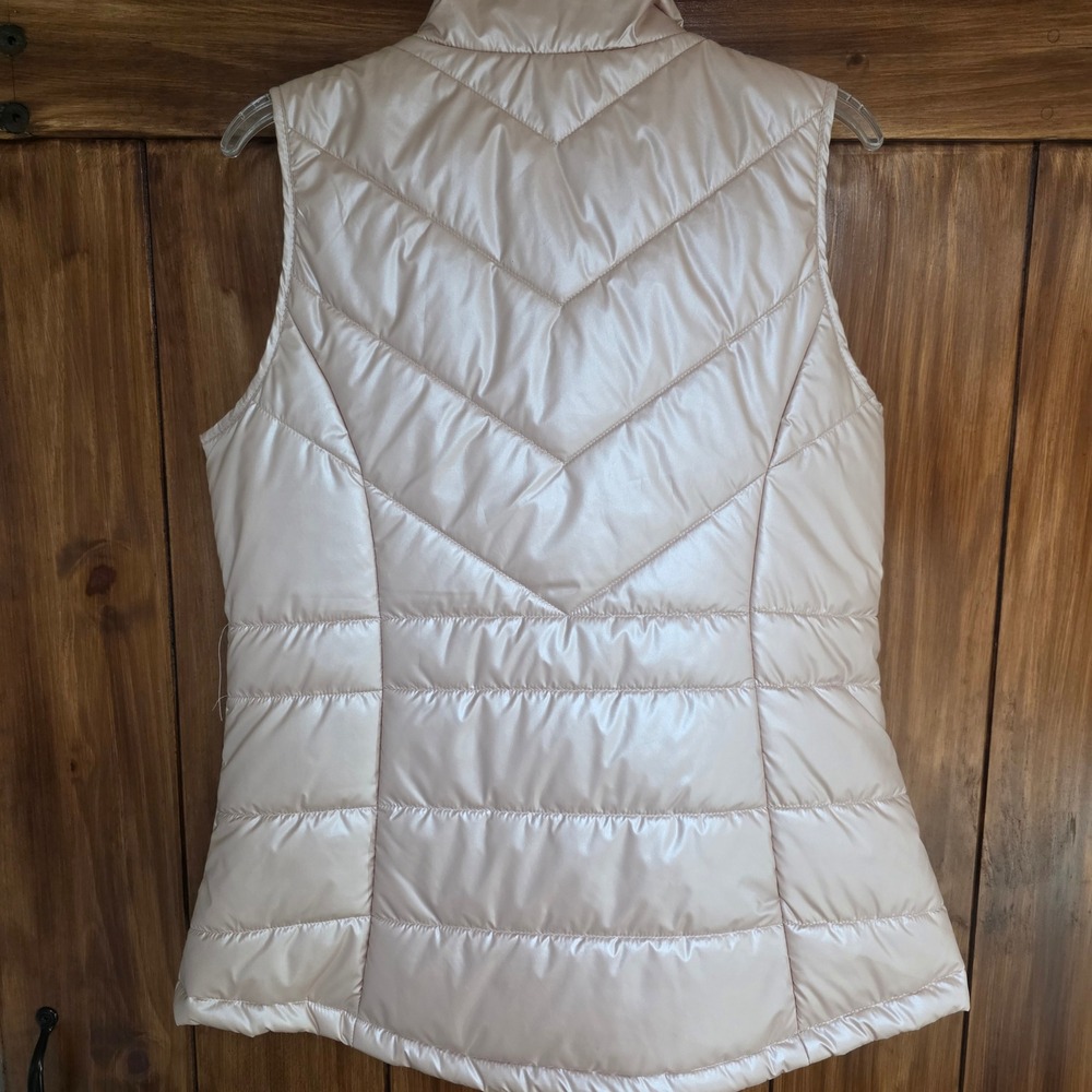 Puffer Vest Women Large Pink Rose Gold Metallic Quilted‎ Maurices, NWOT - Picture 3 of 8